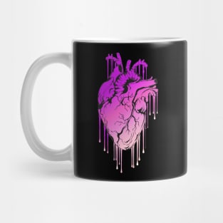 Pink Raimbow Human Heart Anatomy painting Mug